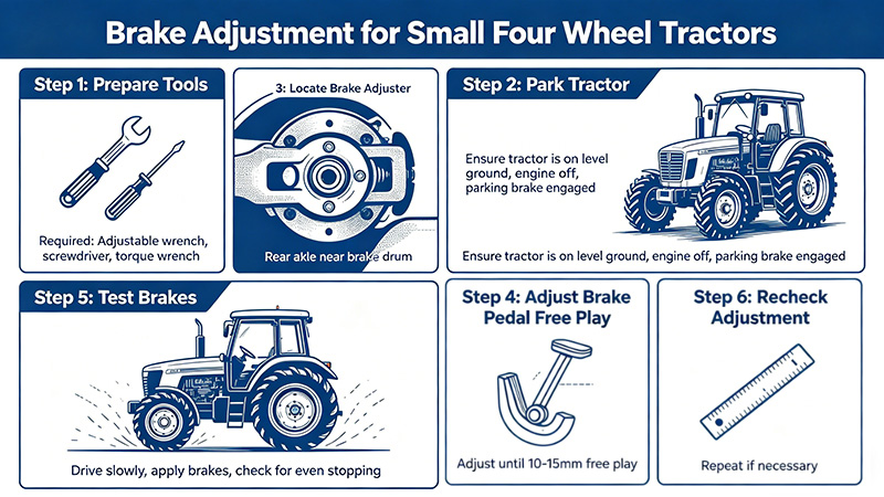 Brake Adjustment for Small Four Wheel Tractors